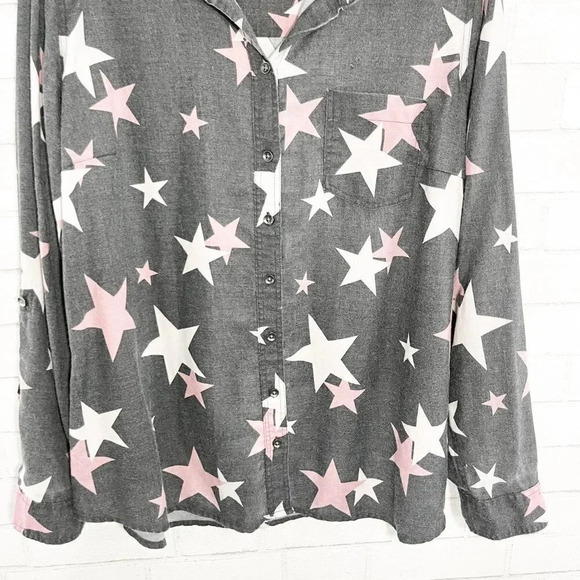 Torrid Taylor Black Burnout Star Print Button Front Shirt Women's Plus Size 1X - Picture 4 of 9